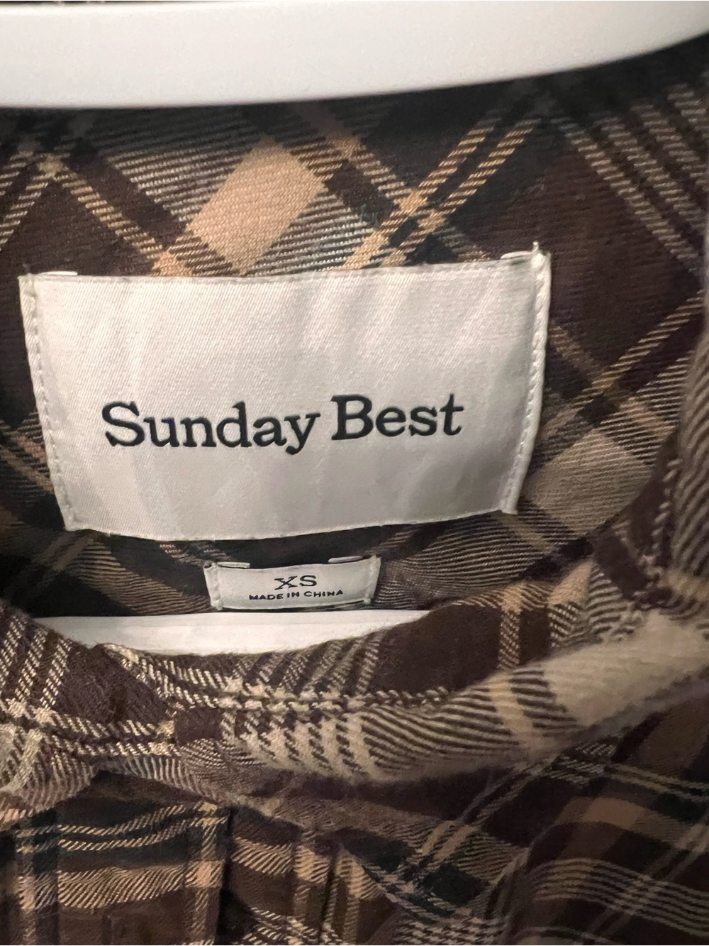 Sunday Best Striped Brown Button Up Long Sleeve, size XS, like new condition - Picture 3 of 3